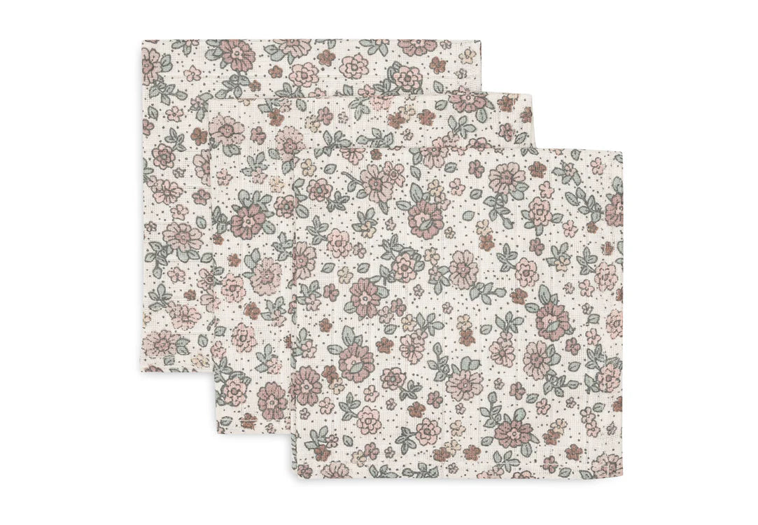 ARRIVING SOON Muslin doekje 3 pack ~ retro flowers