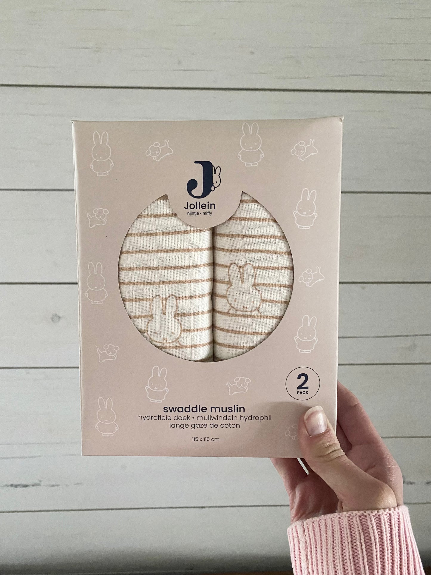 Muslin swaddles 2 pack ~ Miffy Nijntje biscuit stripe