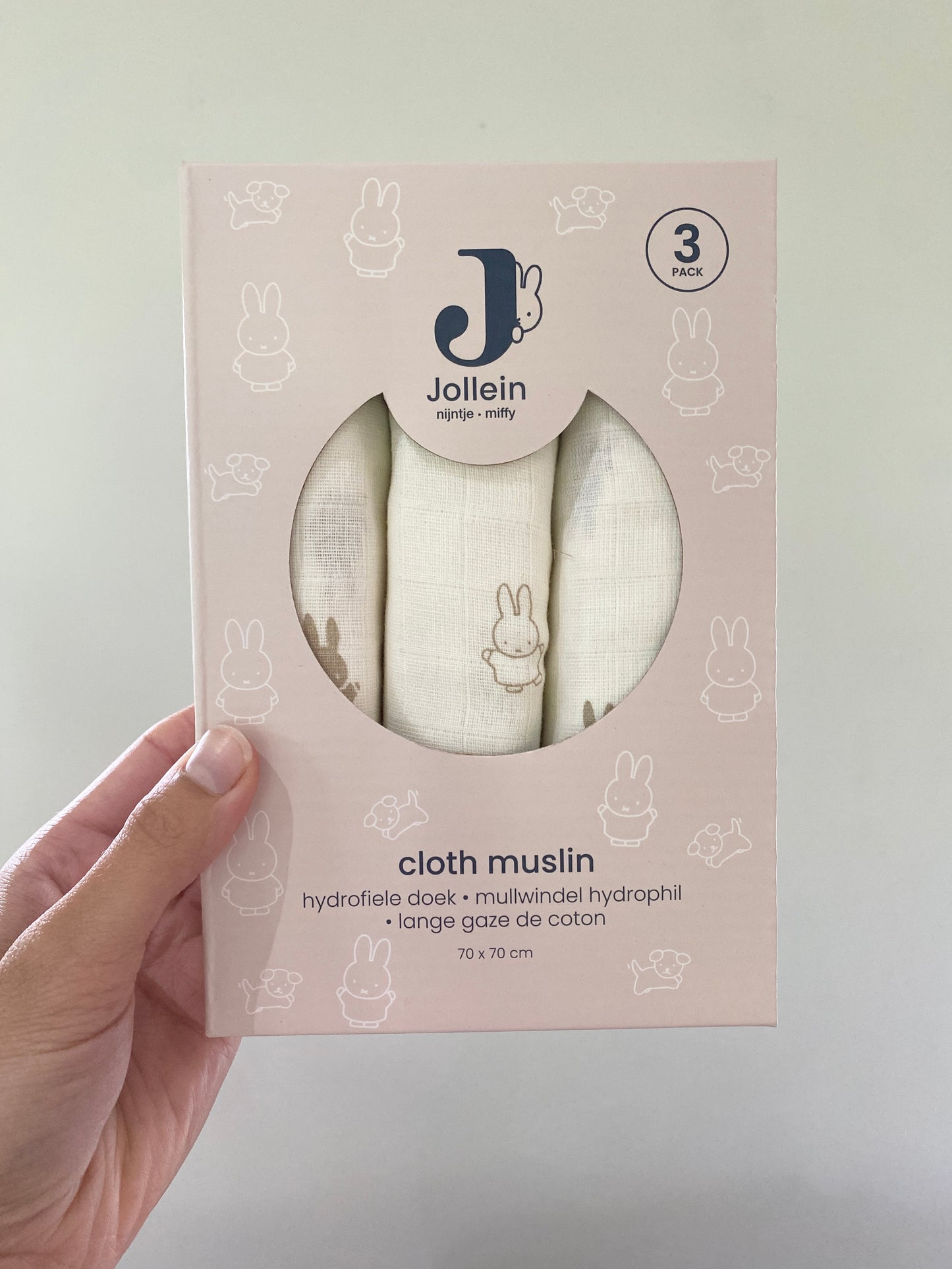 Muslin cloths 3 pack ~ Miffy Nijntje creamy white