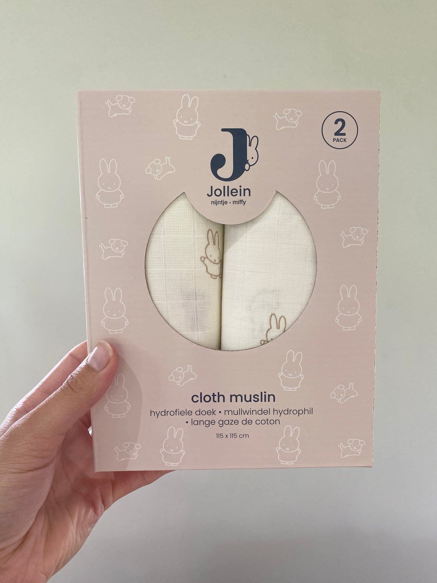 Muslin swaddles 2 pack ~ Miffy Nijntje creamy white