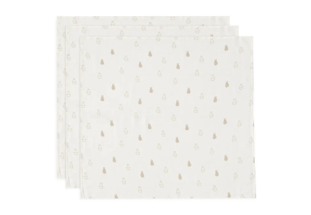 Muslin cloths 3 pack ~ Miffy Nijntje creamy white