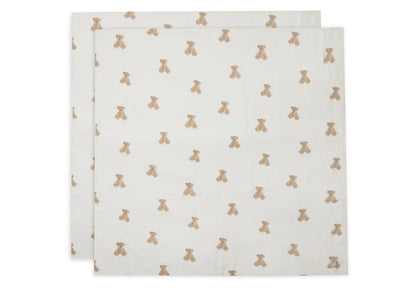 Muslin swaddles 2 pack ~  Teddy Bear