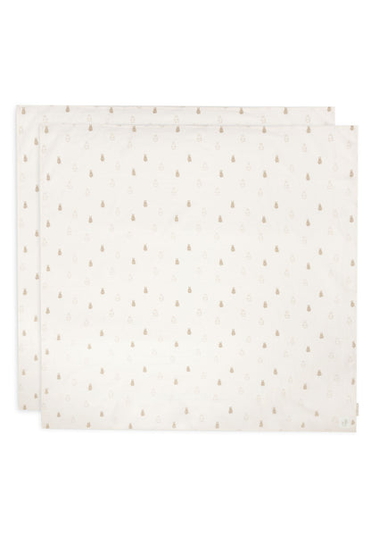 Muslin swaddles 2 pack ~ Miffy Nijntje creamy white