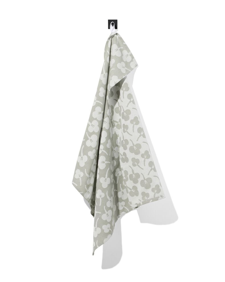 Tea towel ~ sage violets