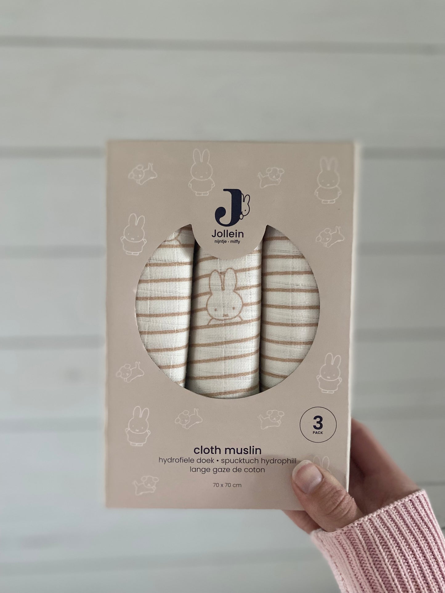 Muslin cloths 3 pack ~ Miffy Nijntje biscuit stripe