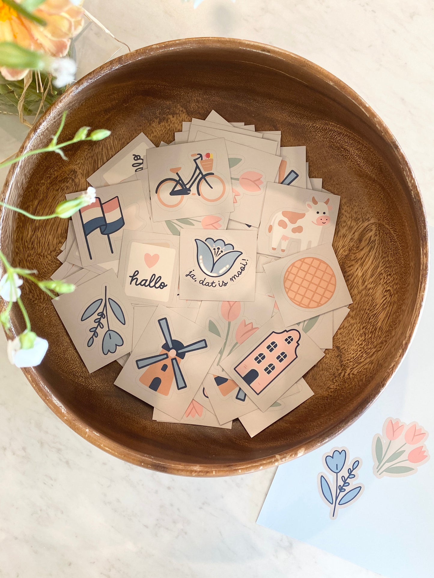 Dutch themed waterproof stickers