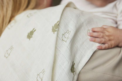 Muslin swaddles 2 pack ~ Miffy Nijntje creamy white