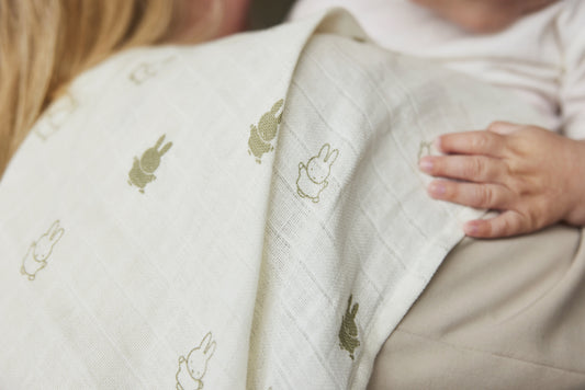 Muslin swaddles 2 pack ~ Miffy Nijntje creamy white