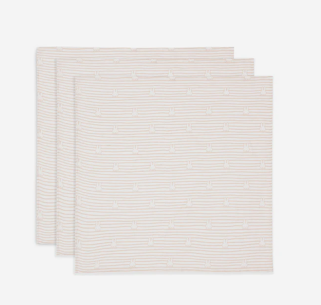 Muslin cloths 3 pack ~ Miffy Nijntje biscuit stripe